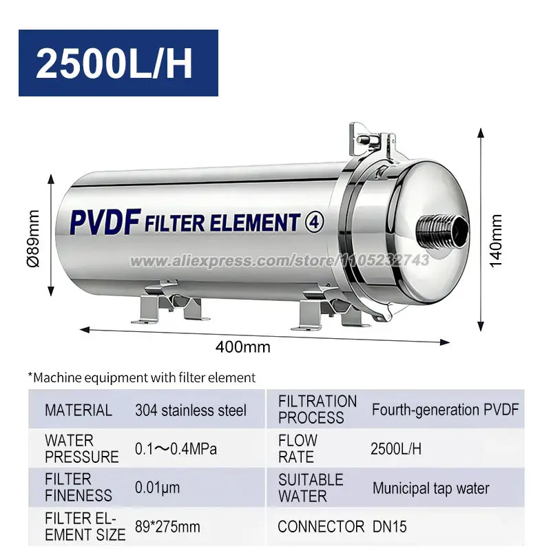 1500L-2500L Large Water Volume for Direct Drinking Stainless Steel Household House Kitchen Tap Water Filter