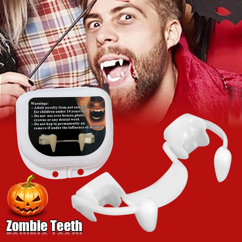 Retractable Vampire Teeth Halloween Party Decoration Horror Zombie