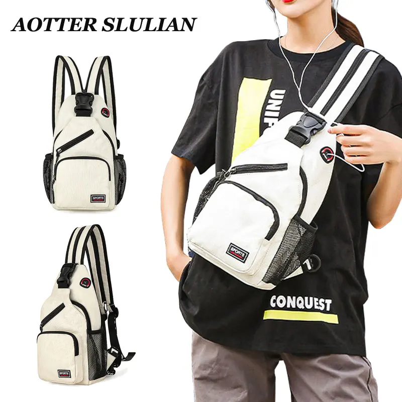 

Women Small Chest Bags Female Multifunctional Sling Messenger Bag Men Sports Traveling Backpack High Quality Canvas Shoulder Bag