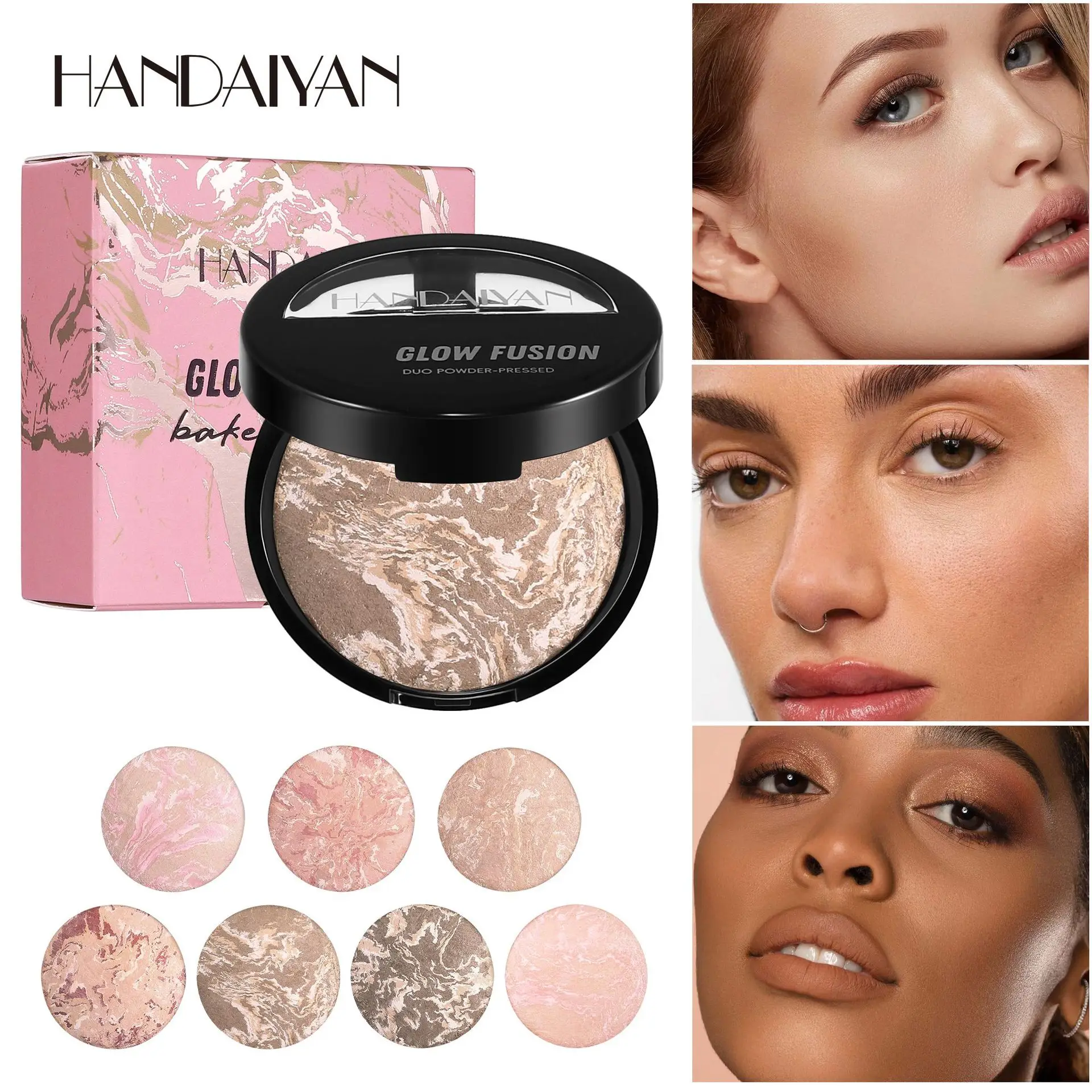 Baked Makeup Pressed Powder Makeup Palette Natural Colors Face Loose Powder Makeup Setting Finish Powder Cosmetics