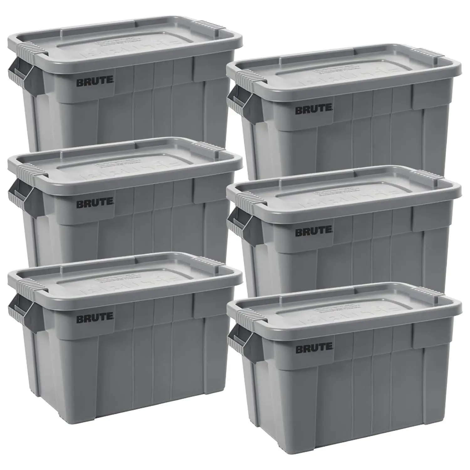 

Rubbermaid Commercial Products BRUTE Tote Storage Bin with Lid, 20-Gallon, Gray, Rugged/Reusable Boxes for Moving/Camping/Garage