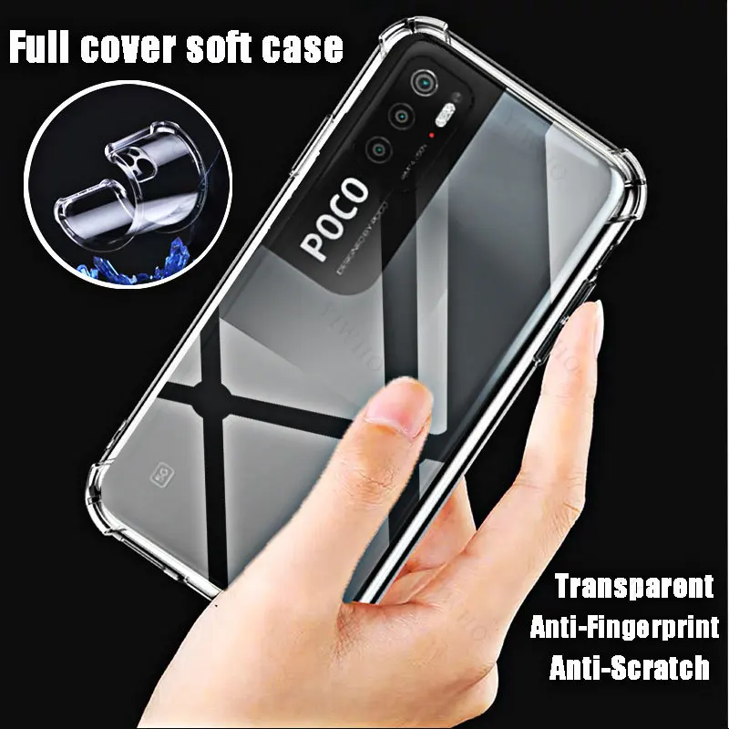 Clear Shockproof Anti-Scratch Soft Case for Xiaomi Poco M3 Pro 5G - HD Transparent, 6.5