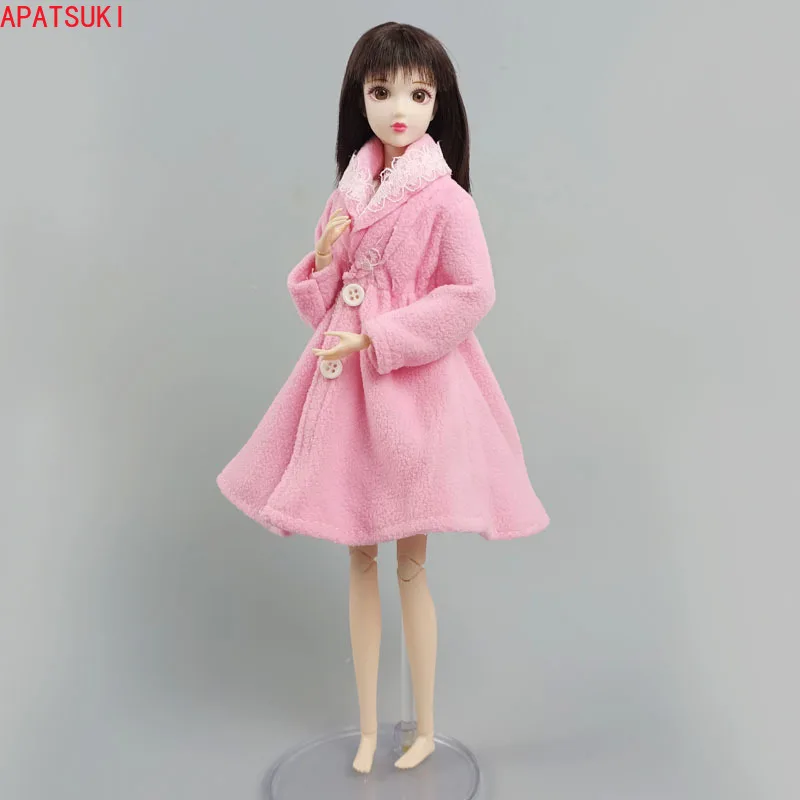 Pink Winter Outwear Overcoat Jacket Fur Coat for Barbie Doll