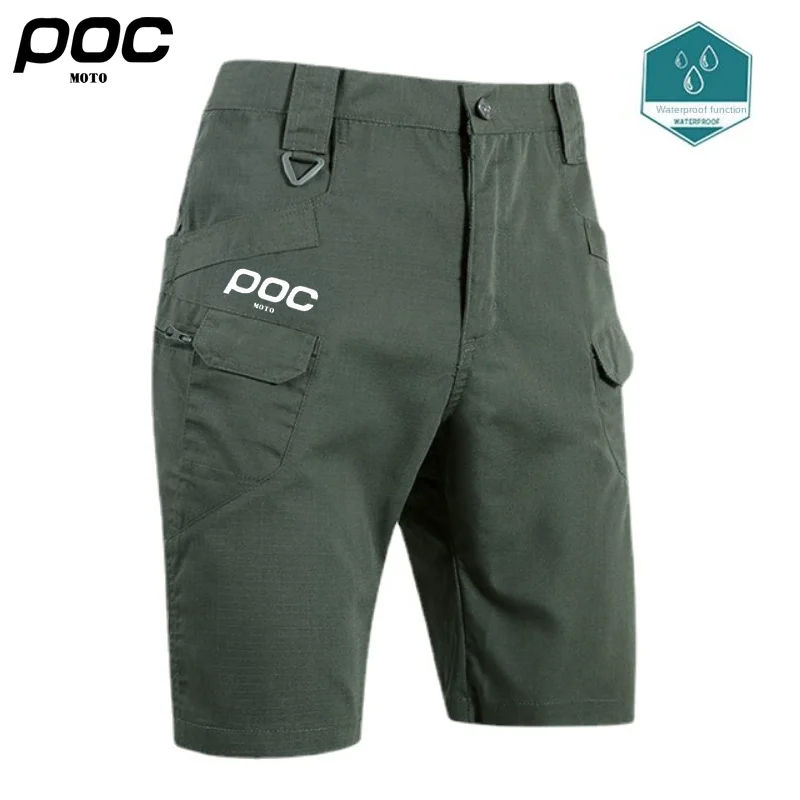 Moto POC Cycling Mountain Bike Shorts Men Downhill MTB Bicycle Motocross Fishing Summer Waterproof Short Pants Quick Dry Black