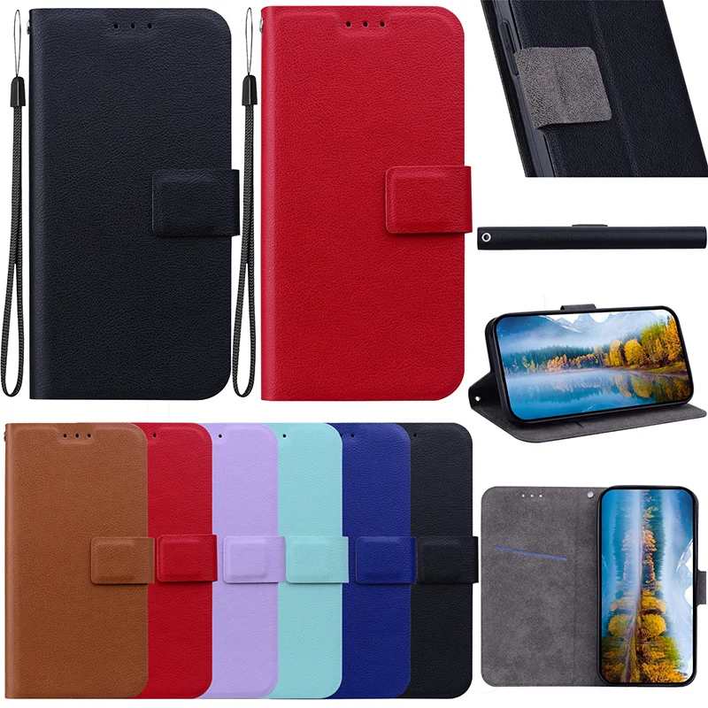 Luxurious Leather Flip Wallet Case with Stand Feature - Premium Protection Cover