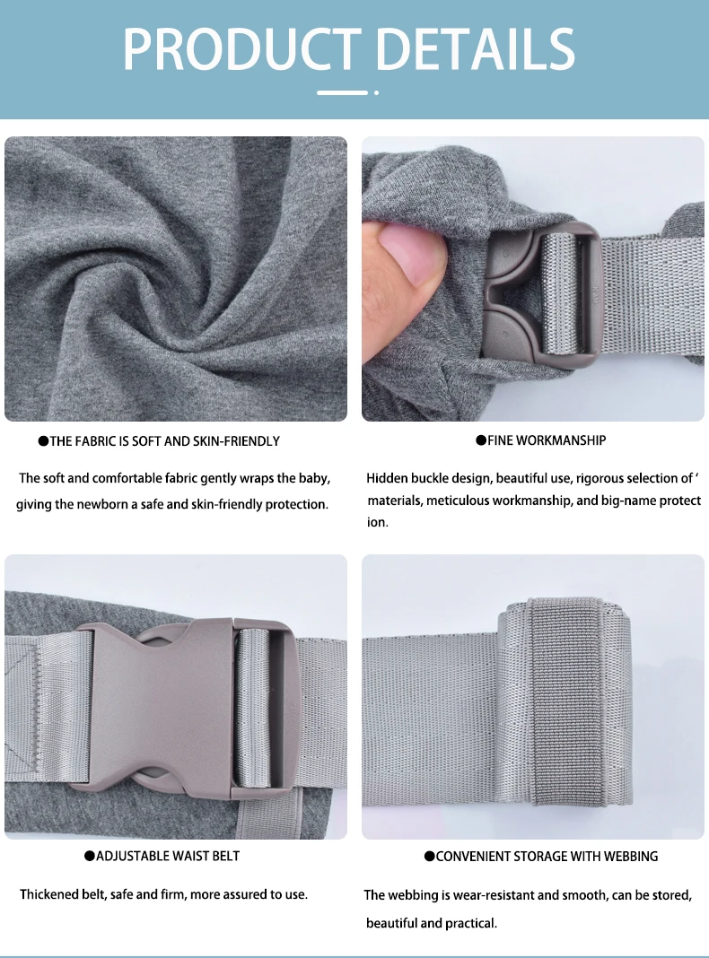 CUBY Ergonomic Baby Carrier Sling for Newborns Skin-Friendly Soft  Baby Carrier Wrap Easy Breastfeeding Lightweight Breathable