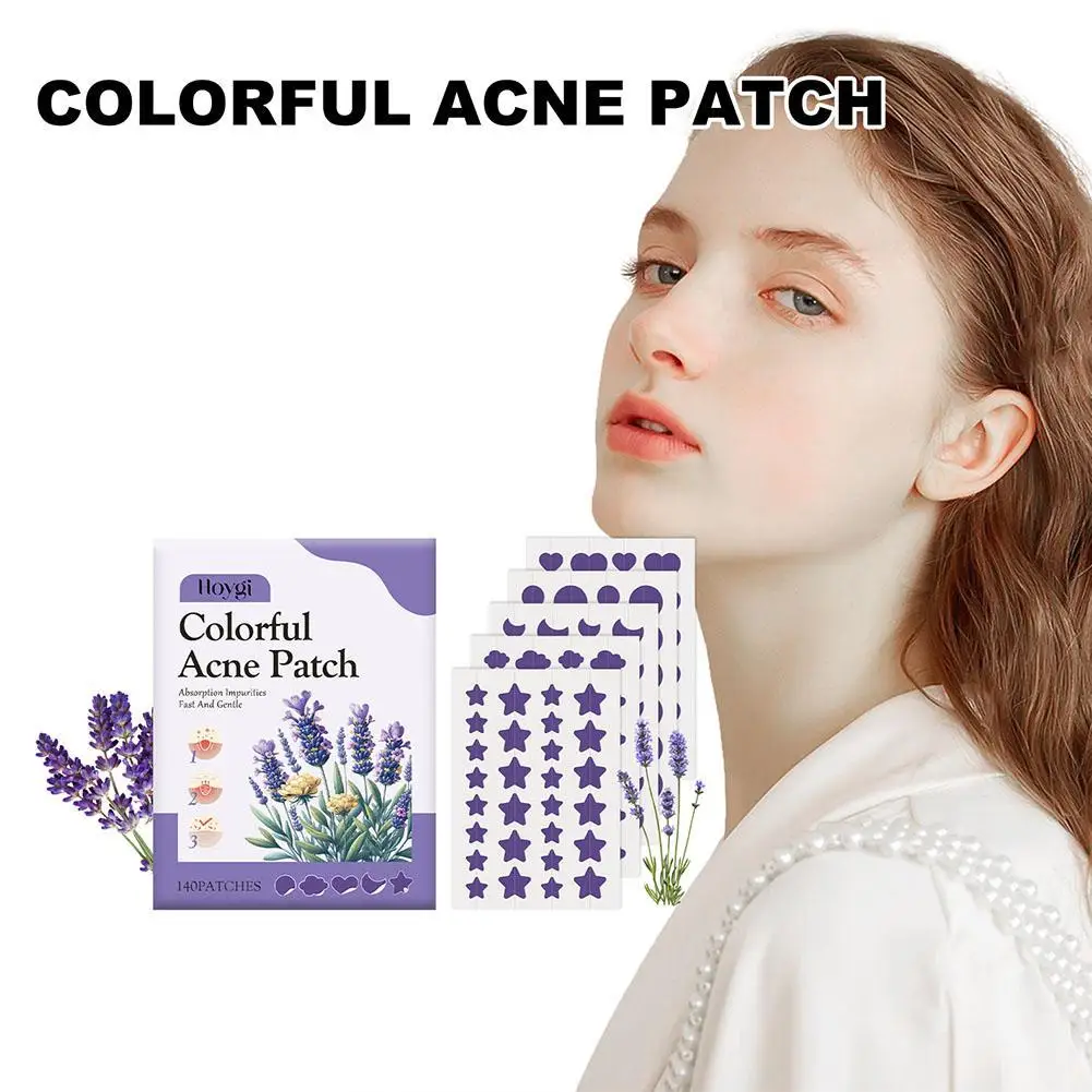 

140 Counts Stars Acne Pimple Patch Stickers Acne Invisible Colorful Patches For Face Zit Patch Acne Dots Cover Concealer Makeup