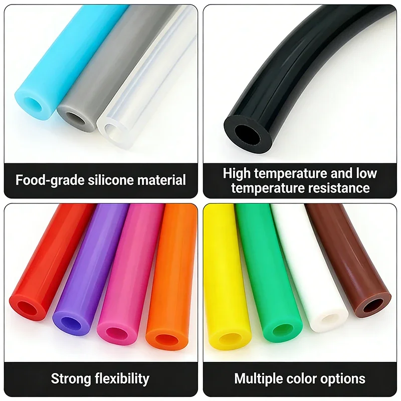 Colorful Flexible Silicone Tubing – Non-Toxic Food Grade Hose for Homebrew, Water, and Air Transfer (1 Meter)
