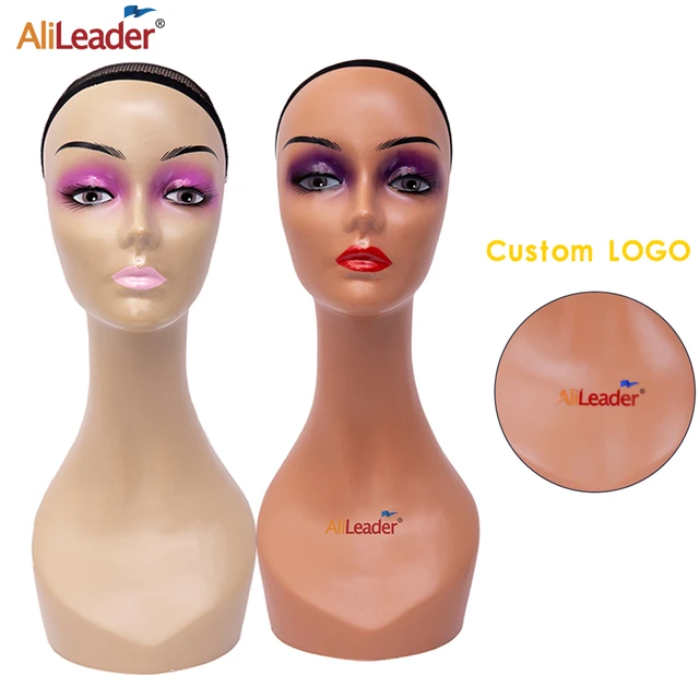 Realistic Mannequin Wig Head Model Silicone Female Head Manikin Stand  Display