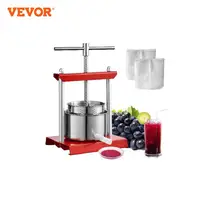 VEVOR Fruit Wine Press 2/3/6L, 2 Stainless Steel Barrels, Manual Juice Maker with T-Handle for Outdoor, Kitchen, and Home 1