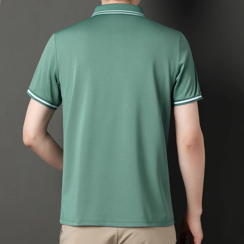 Men Polo Shirt Tops Short Sleeve for Summer Male Fashion Clothing Casual Plus Size 3XL 4XL 100kg Green Black White 00391