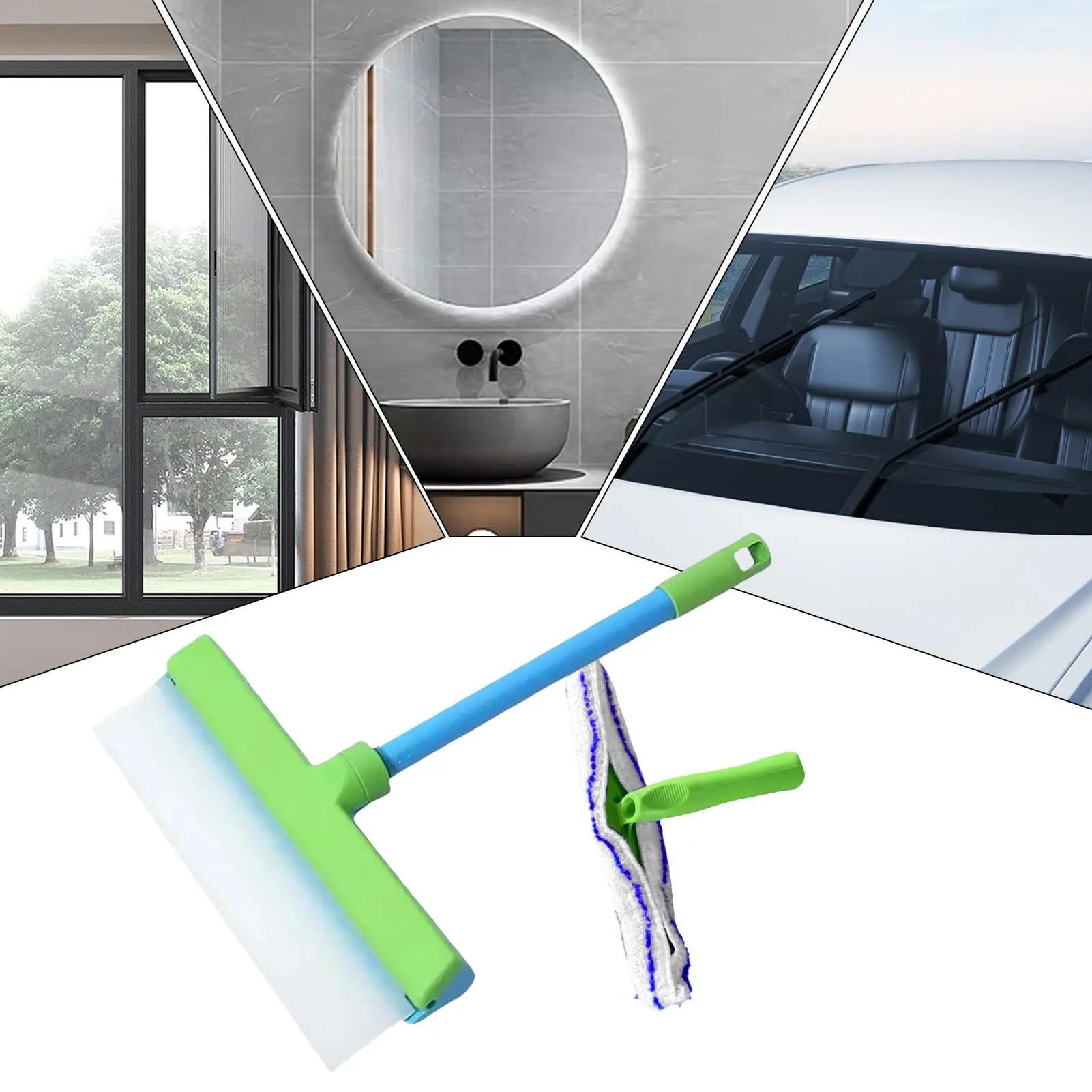 Window Squeegee Recyclable Silicone Window Cleaning Scraper Kit for Shower Glass Doors Mirrors Car Windows and Home Accessories