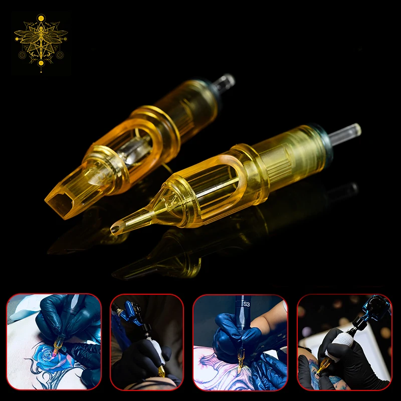 20pcs Yellow Dragonfly Tattoo Cartridge Needle 1 3 5 7 9 11 13 14 15 RL RM RS M1 For Tattoo Machine Pen Needle Accessories 5