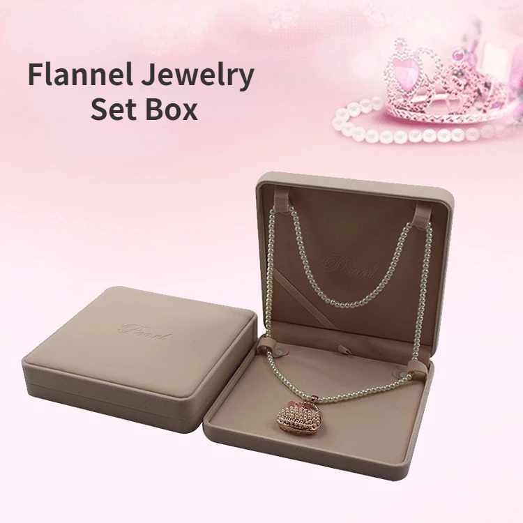 

Velvet Three Piece Suit Pearl Necklace Display Organizers Box Woman Necklace Pendent Jewellery Packaging Case Lover Wedding Gift