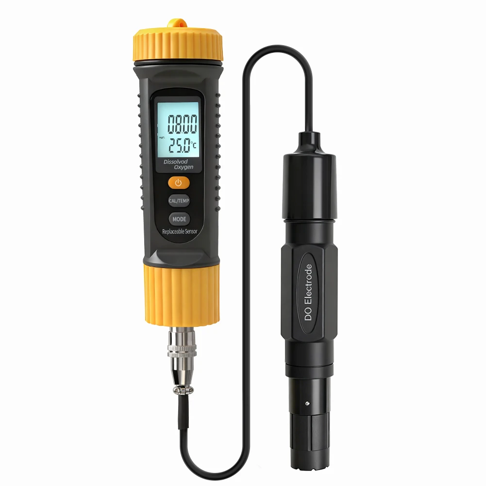Portable Dissolved Oxygen Meter DO Tester with Replaceable Probe ATC 0-20mg/L Wa