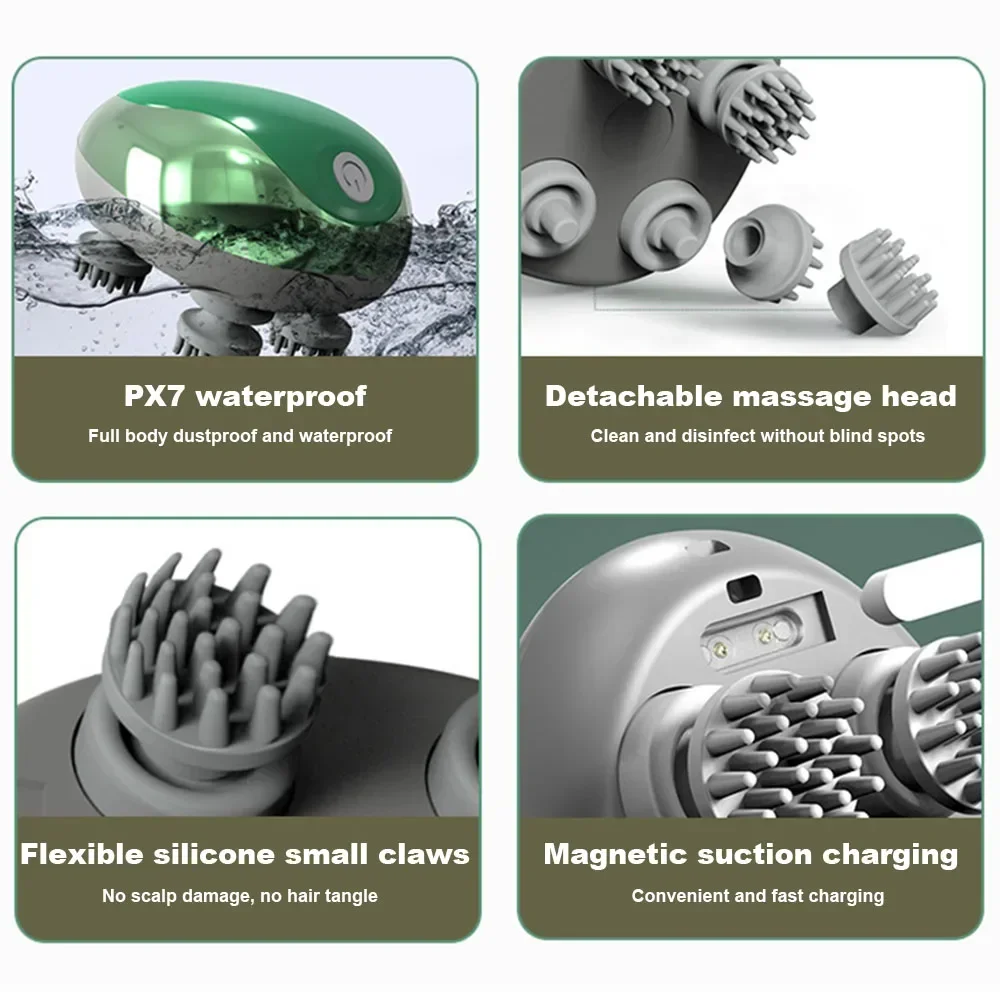 Electric Head Massager Mutifunction for Cats Dogs Pets Scalp Massager Rechargeable Massage Contacts Body Relax Health Care - Image 6