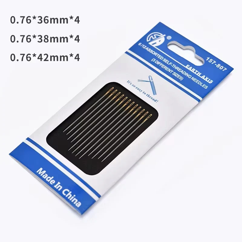 Sewing Needle 12/24/36pcs Blind Needle Elderly Needle-side Hole Hand Household Stainless Steel Needless Threading Apparel DIY