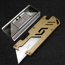 

Paper Cut Utility Knifes Stainless Steel Cutting Knifes Quick-Change Blade Household EDC Office Supplies Stationery Send 5 Blade