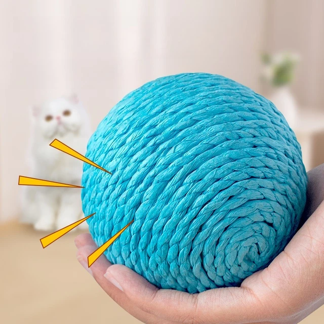 Cat Toy Ball 10cm Large Wear-resistant Paper Rope Sisal Cat Toy Ball Pets Interact and Bite Woven Ball 3