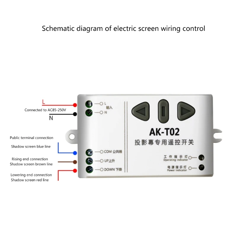 프로젝션 스크린용 AC220V RF 무선 원격 스위치 송신기+수신기