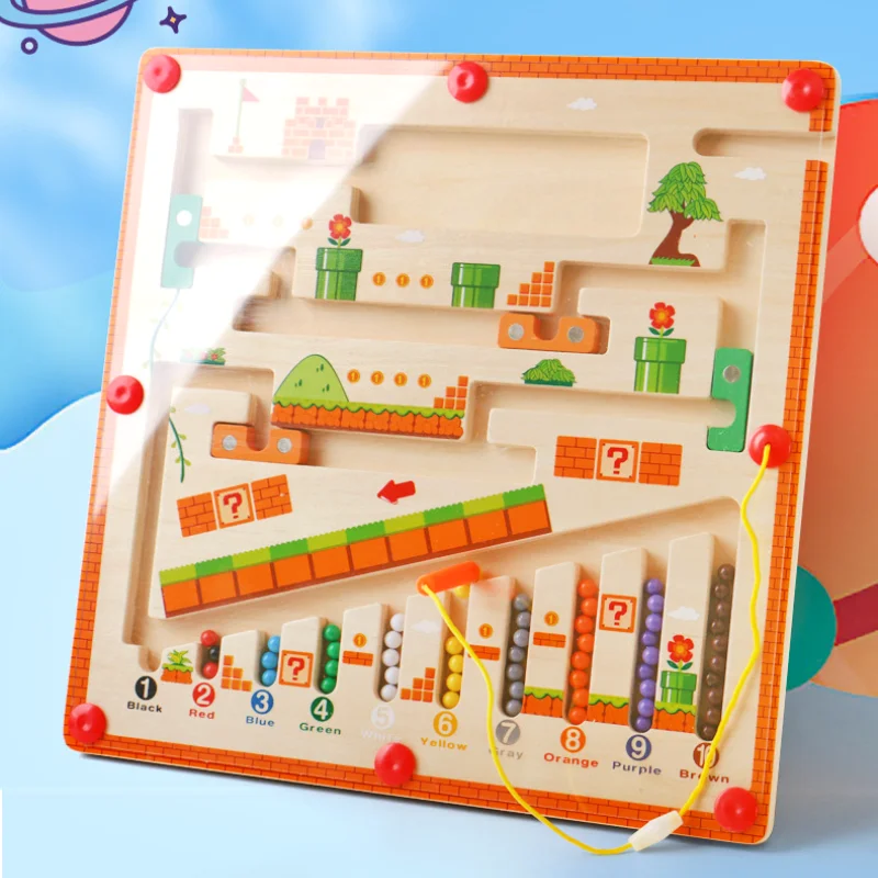 

Цифровой магнитный лабиринт, Детская цветная искусственная деревянная игрушка, гриб Монтессори, детский подарок, обучающая образовательная игрушка