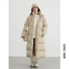 CHIC VEN Women Down Coats New Long Thick Warm Down Jackets Overcoat White Duck Down Loose Casual Jacket Autumn Winter 2023 6