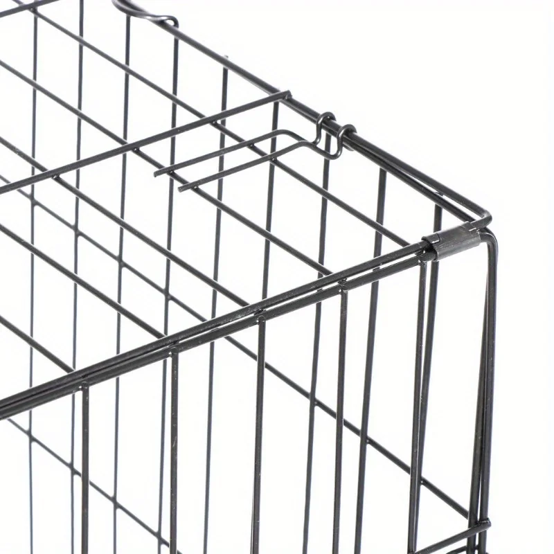 Dog Crate Folding Metal Wire Dog Kennel Cage Double Door 30/36/42Inches w/ Tray