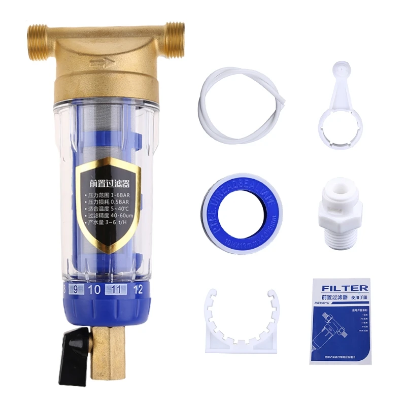 Front Purifier Copper Pre-filter Backwash Water Filters Remove Rust Contaminant Sediment Pipe