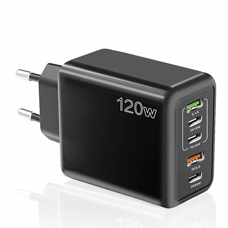 아이폰 샤오미 삼성 아이패드 리얼미 태블릿 화웨이용 USB C 충전기, 고속 충전, C타입 3 PD + 2 USB QC3.0 휴대폰 어댑터
