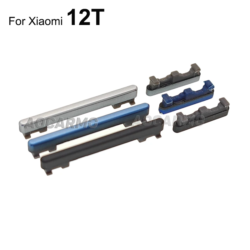 Aocarmo Power On/ OFF Volume Buttons Side Key For Xiaomi 12T Repair Replacement Parts