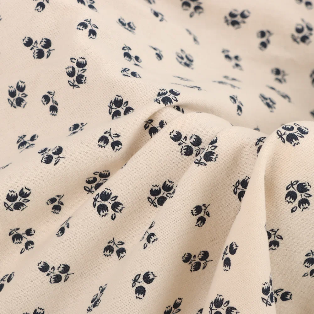 In-Stock Cotton Flat Surface Sanding Printing Fabric Grape Bamboo Flower Crumb Fabric For Women's Clothing And Children's Wear