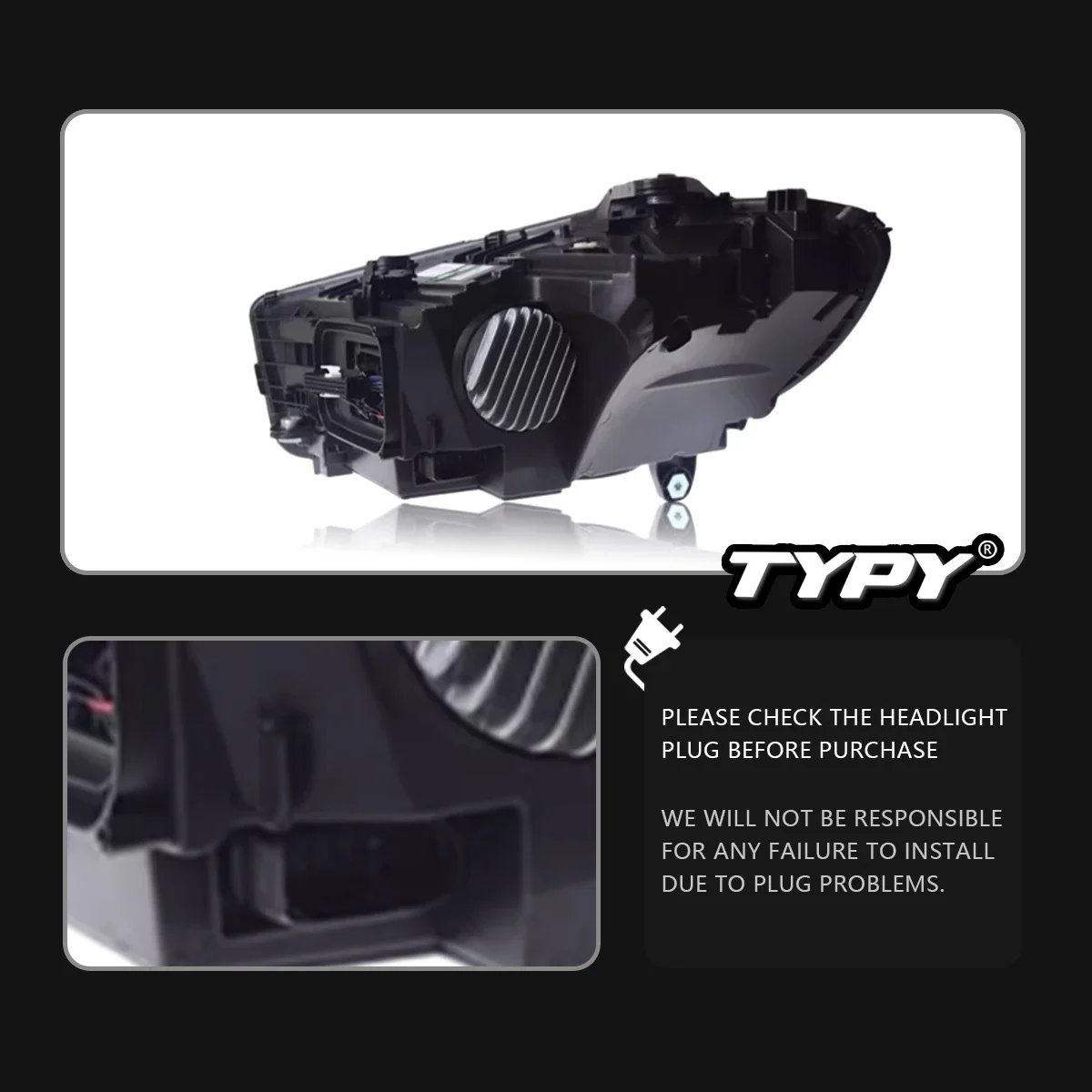 TYPY 자동차 헤드라이트, 벤츠 C 클래스 W206 2022-2024 LED 자동차 램프, 주간 주행등, 다이내믹 방향 지시등, 자동차 액세서리