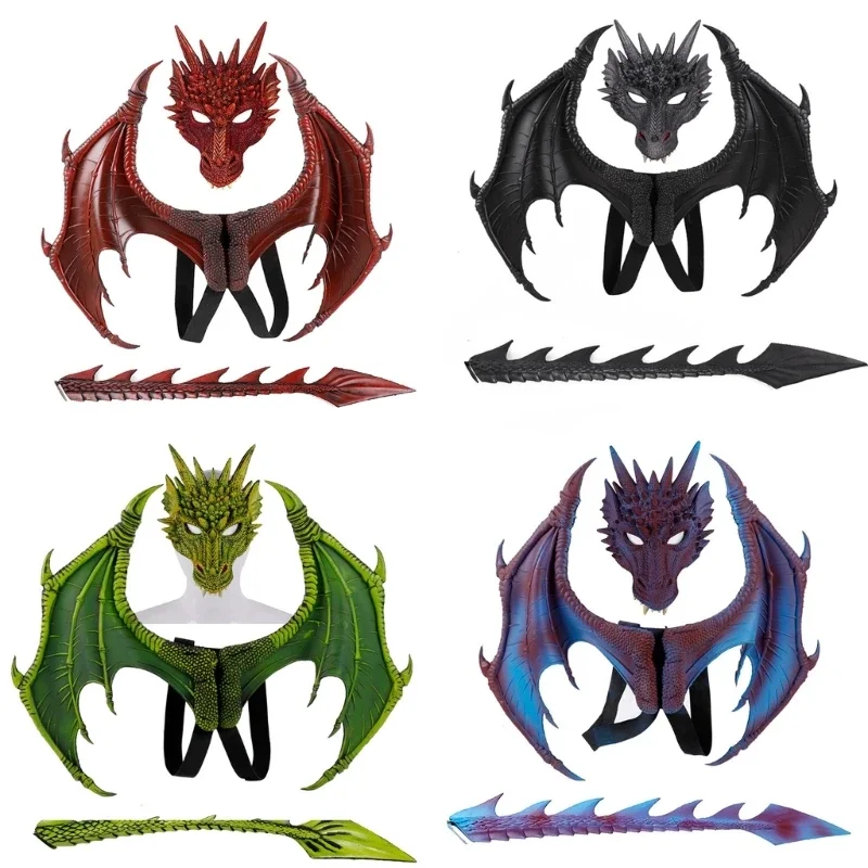 

Dragon Mask Wing and Tail Kids Costume Kid Cosplay Wedding Party Halloween Christmas Costume Decoration Wing Decorations