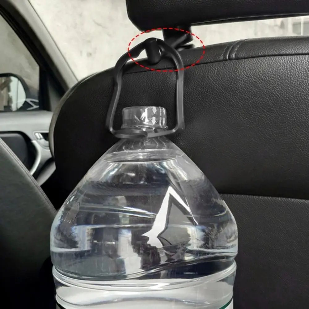 2PCS Plastic Car Back Seat Headrest Organizer Storage Hook Holder Metal Hanger For Groceries Garbage Bag Pouch Handbag Universal