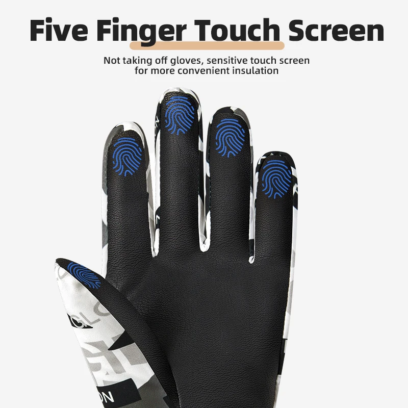 PHMAX Winter Men\'s Gloves Ski Gloves Polyester Sport Outdoor Anti-slip Snowboard Glove Skating Motorcycle Touch Screen Fleece