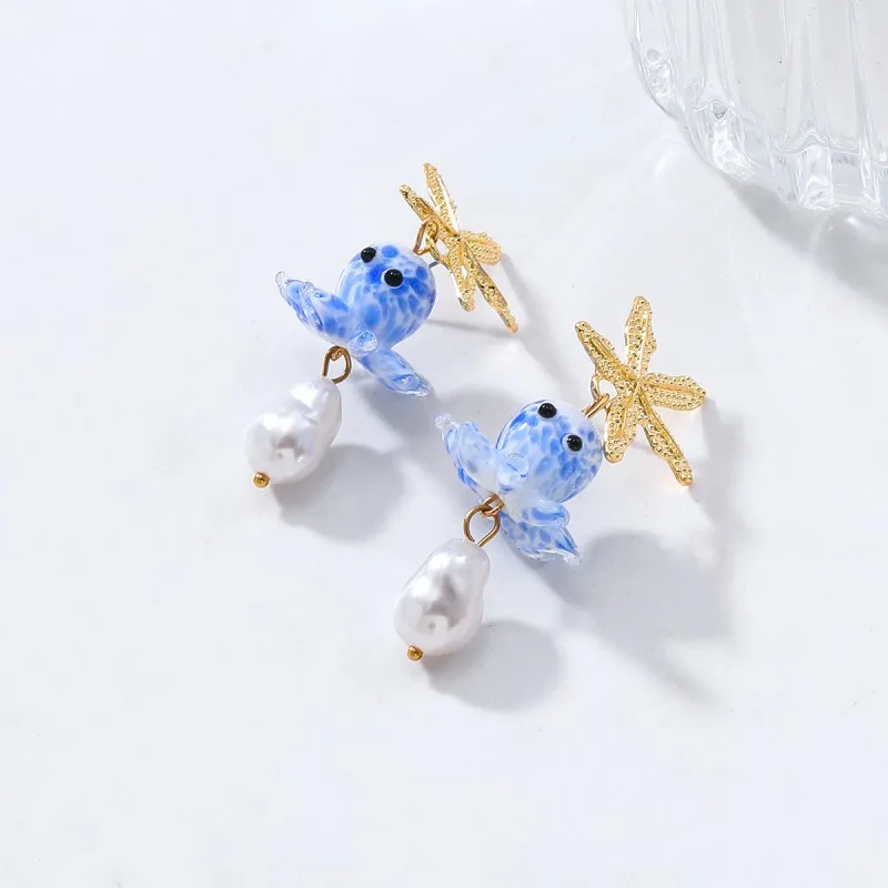 Cute Octopus Drop Earrings Marine Design Resin Copper Alloy Jewelry