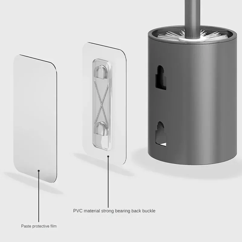 Space Aluminum Toilet Brush No Dead Angle Washing Wall Hanging Perforation-free Cleaning Equipment