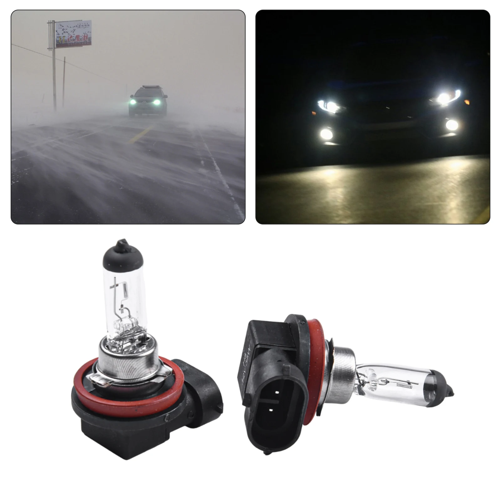 2X H8 35W Halogen Bulbs 4300K Super Amber Headlights Fog Lamps Light Running 12V High Power Auto Car Light Source Parking halogen headlight bulb car headlights