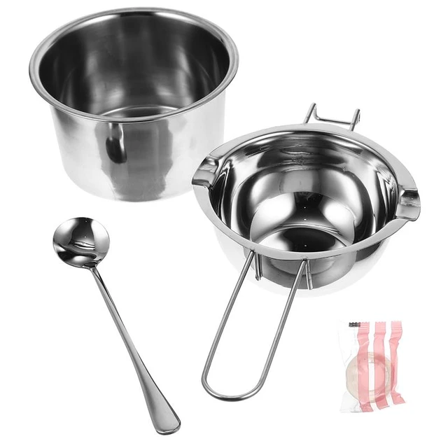 4 Set Stainless Steel Double Boiler Long Handle Wax Melting Pot