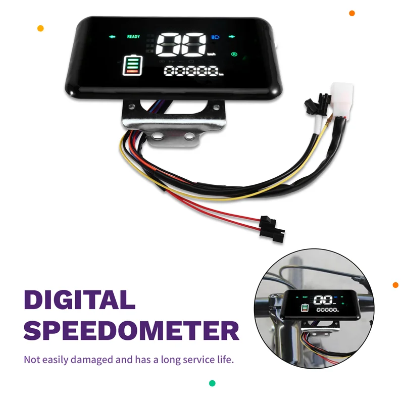A73E-Per scooter elettrico bicicletta E-Bike 48V-72V LCD tachimetro digitale display a colori - immagine 5