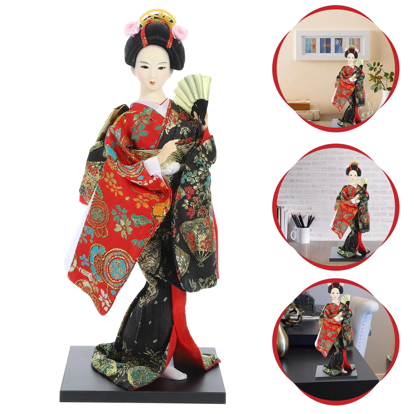 

Silk Figure Japanese Kimonos Home Dolls Decor Desktop Fabric Accessories