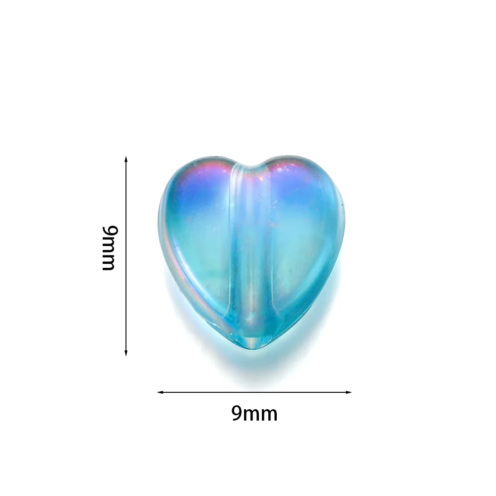 Vibrant Heart Love Acrylic Spacer Beads - 100 Pieces