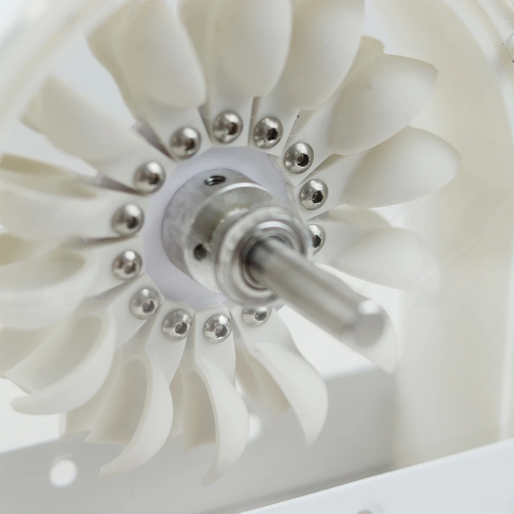 Wishcolor 100-300W 500-4000RPM Pelton Wheel Impulse Pelton Turbine with Adapter to DIY Hydroelectric Generator