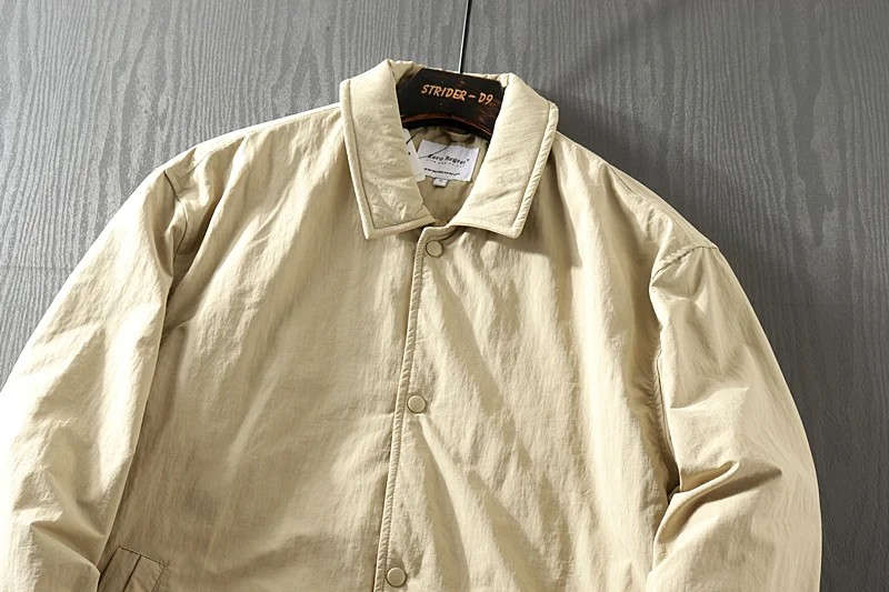 Men's Retro Harajuku Sle Loose Fit Collar Mid-Length Cotton Jaet Autumn Winter Pure Color Casual Windbreaker Coat