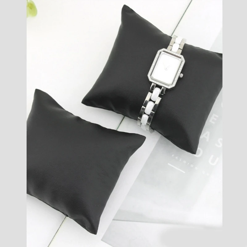 Scc929f42764c4cc98984bb4a2926a2abX 10Pcs PU Leather /Velvet Bracelet Pillows Watch Pillow Bangle Cushions Wrist Chain Cushion Pillows for Jewelry Displays