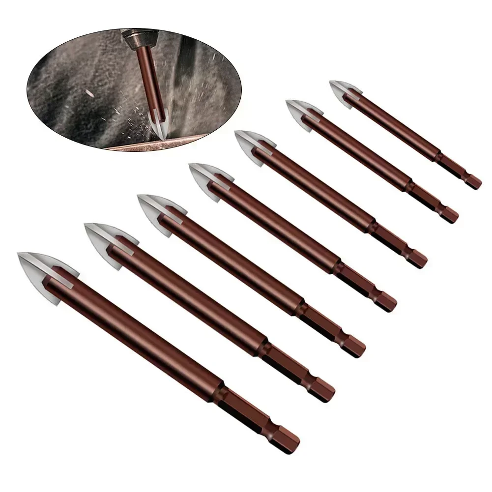 Drill Bits 1pc Cross Hex Tile Bits 3/4/5/6/8/10/12mm For Glass Ceramic Concrete Hole Opener