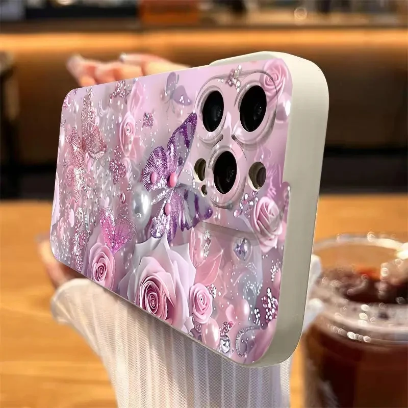Oil Painting Pink Rose Flower Phone Case Cover