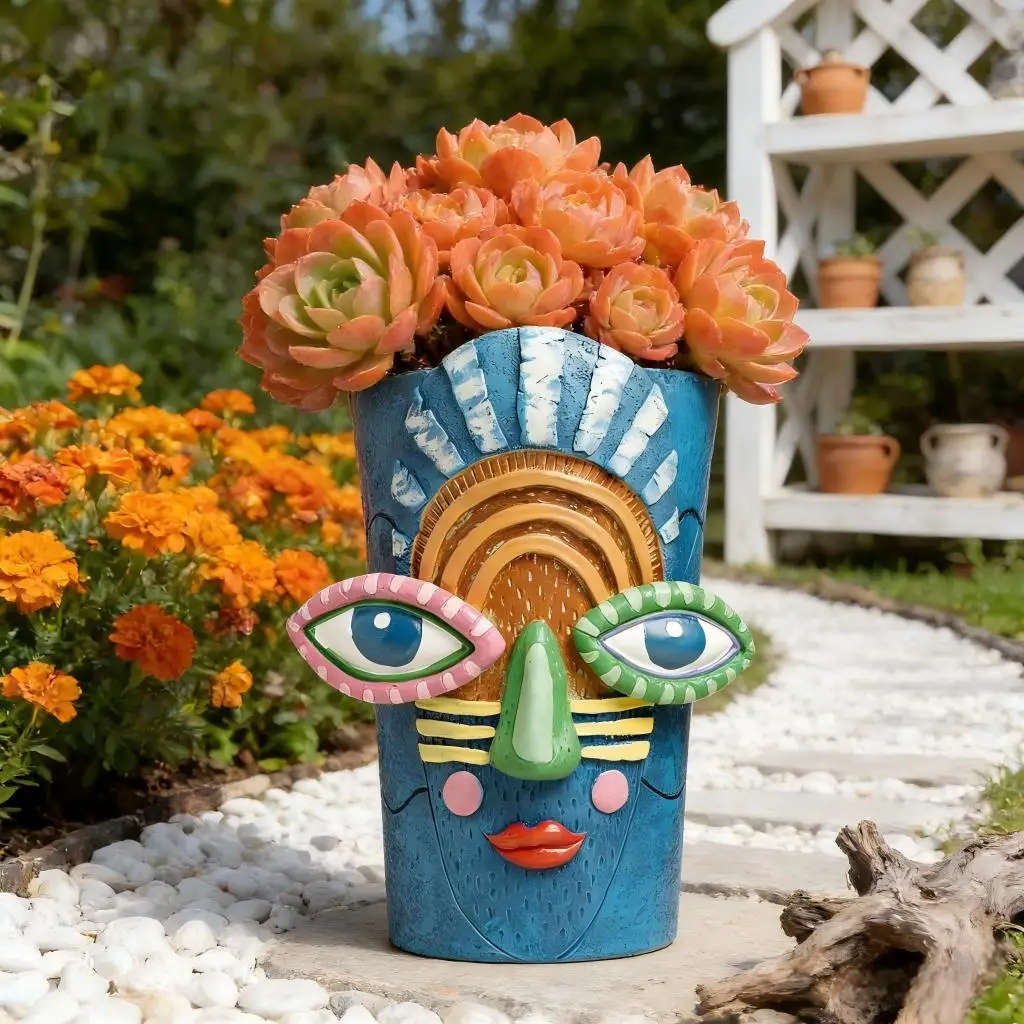 Artistic Face Planter Pot for Indoor and Outdoor Decor