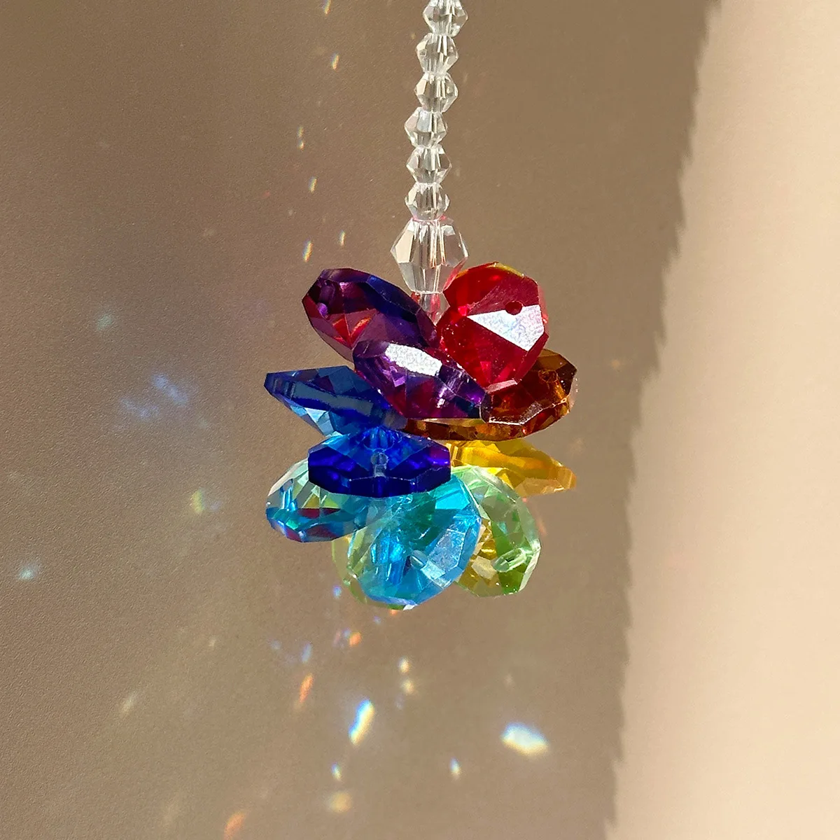 Crystal Beads Crystal Prism Elegant Sparkling Shiny Sun Catcher Pendant Eye-Catching Rainbow Maker For Garden Ornament New