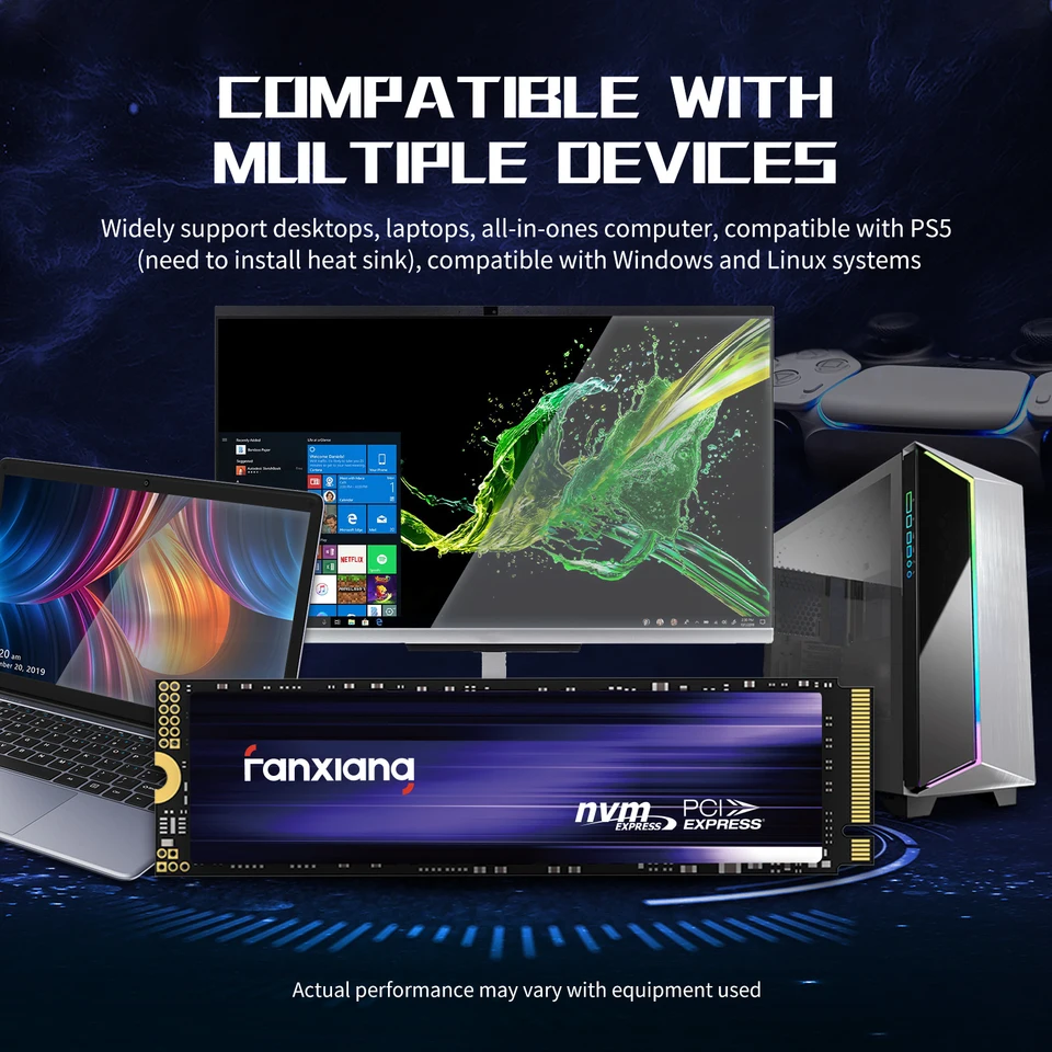 Fanxiang SSD 1TB NVMe M.2 PCIe Gen4x4 - Fino A 7100 MB/s - SSD Interno